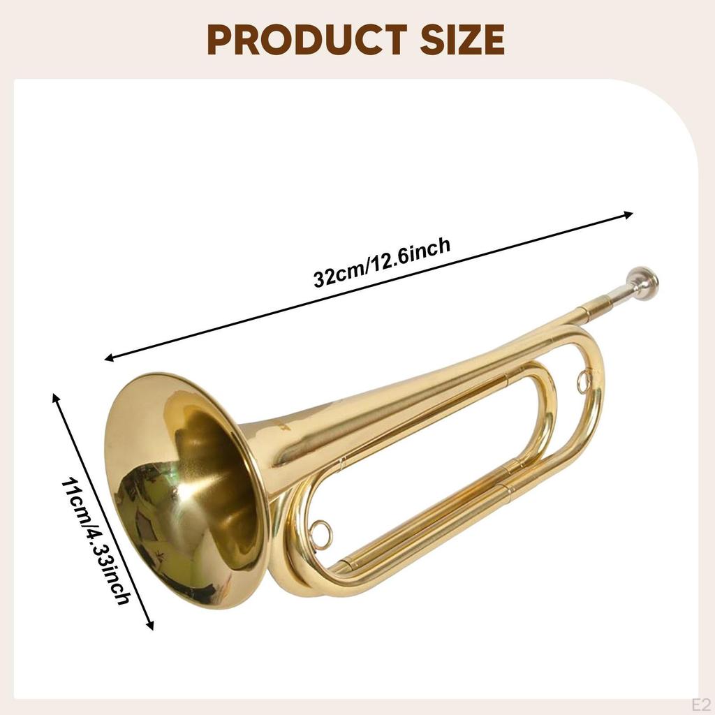 Trumpet Bugle Brass Instrument,Easy Handling Musical Instrument Cavalry for School Band