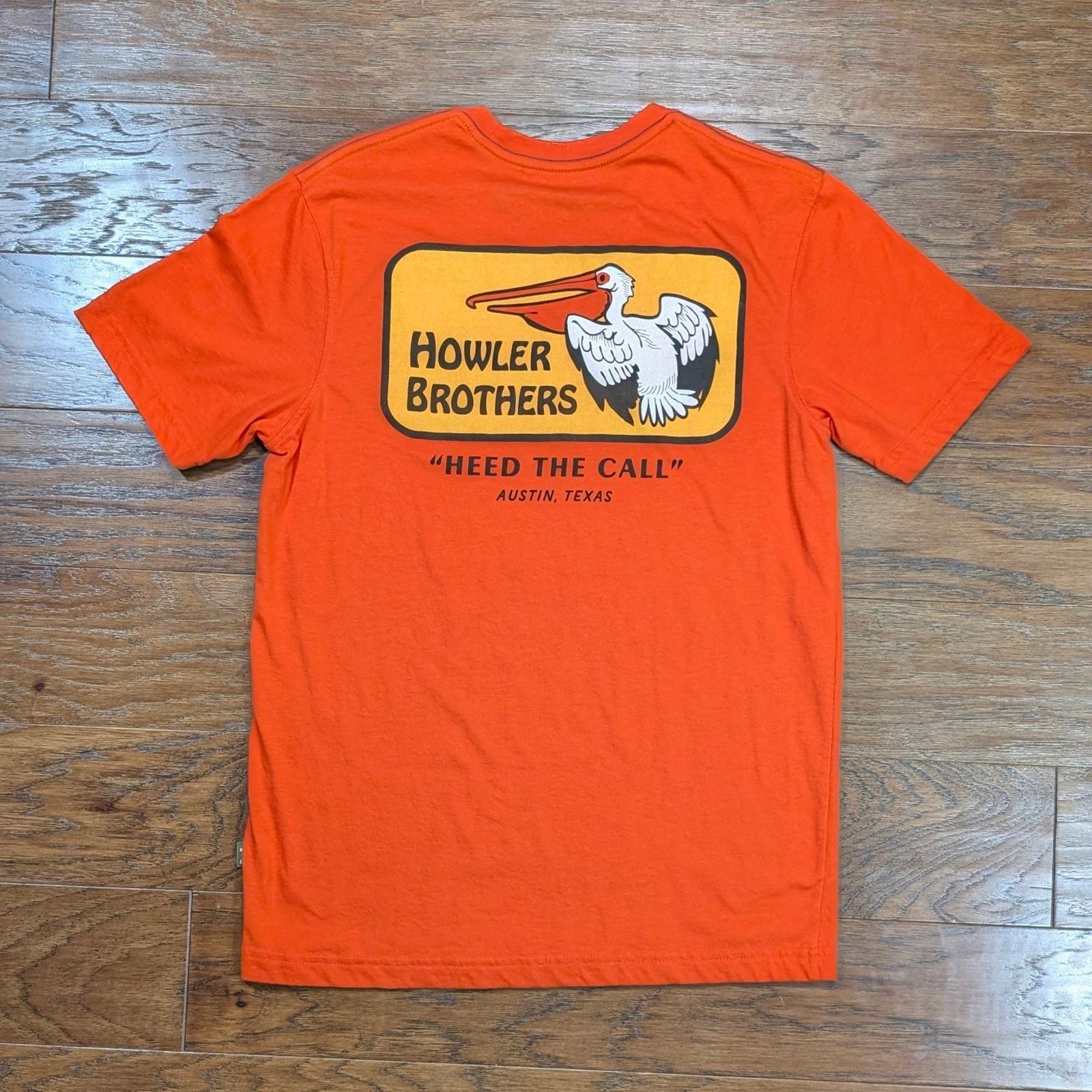 Howler Brothers Orange Pelican Heed The Call T Shirt Men Size S 18x26 XXXL