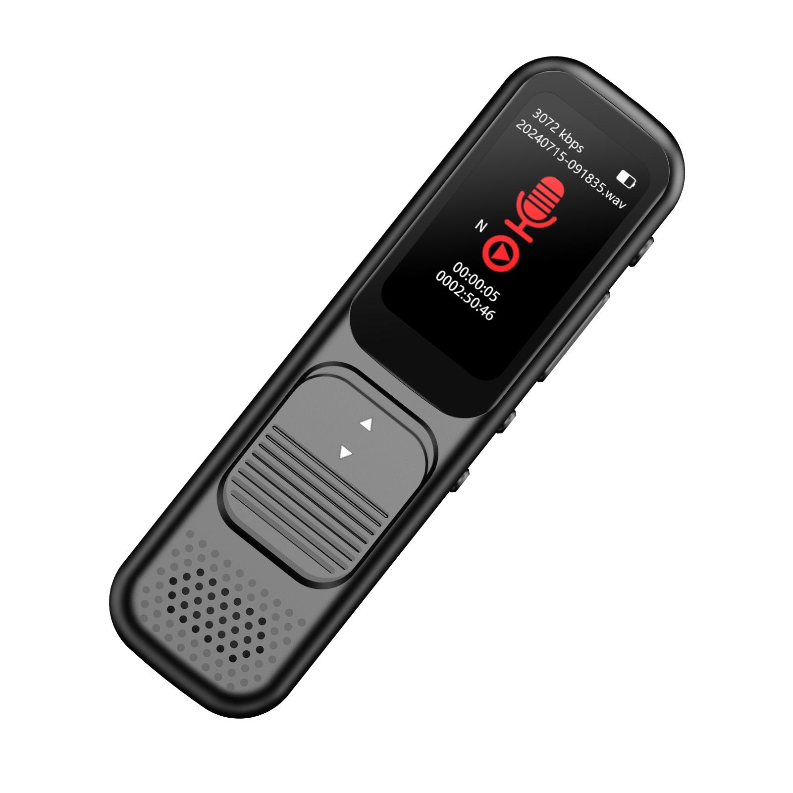 

Цифровой диктофон 3072kps 80H Запись Шумоподавление USB C Активируемый голосом диктофон для чёрный