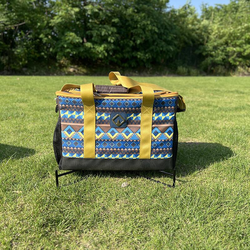 Multifunctional Foldable Metal Stand for Camping Outdoor Storage Box Cooler Ice Box Iron Bracket Shelves