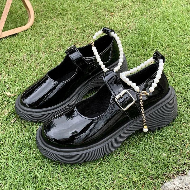 Fashion Lolita Shoes Japanese Mary Jane Shoes Women Vintage Girls Students JK Uniform Platform Shoes Female Cosplay High Heels Size 42