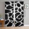 Set Of 2 Black White Leopard Print Curtains Pole Bag Christmas Decorations Home Room Curtain Made Polyester