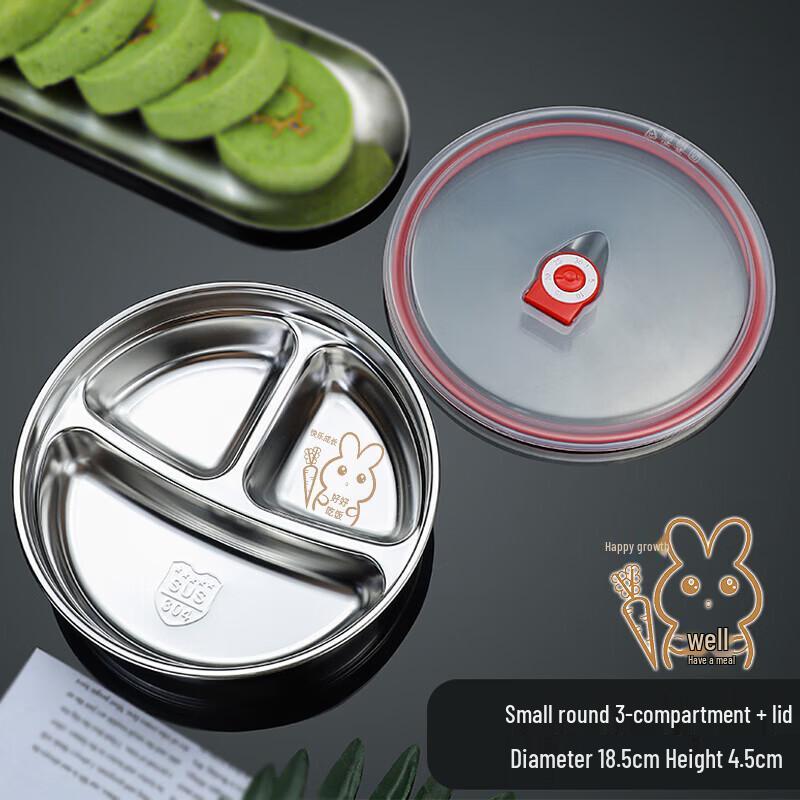 Stainless Steel 2-Compartment Meal Tray
