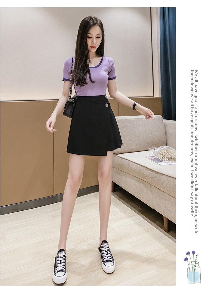 High Waist A-Line Skirt - 2024 Spring/Summer Korean Plus Size Trend, Slimming & Stylish Short Skirt for Women