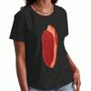 Raunisex Katzen Wounisex Baumwoll-T-Shirt, Reines Baumwoll-Premium-Druck, Strapazierfähig Und Langlebig, Lässige Mode. Süßes Kätzchen isst Nudeln Design, Japanisch