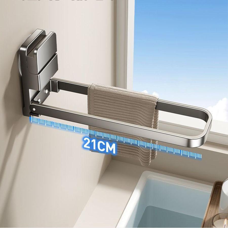Detachable Towel Rack Space-Saving Rack Compact Design Damage-Free Removal Easy Installation Moisture-Resistant Material