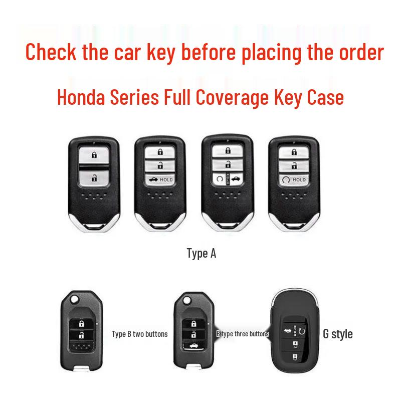 Honda Key Case for Civic, Accord, CRV, Vezel, URV, Avancier, Fit, Crider, Integra, Breeze - Transparent Shell