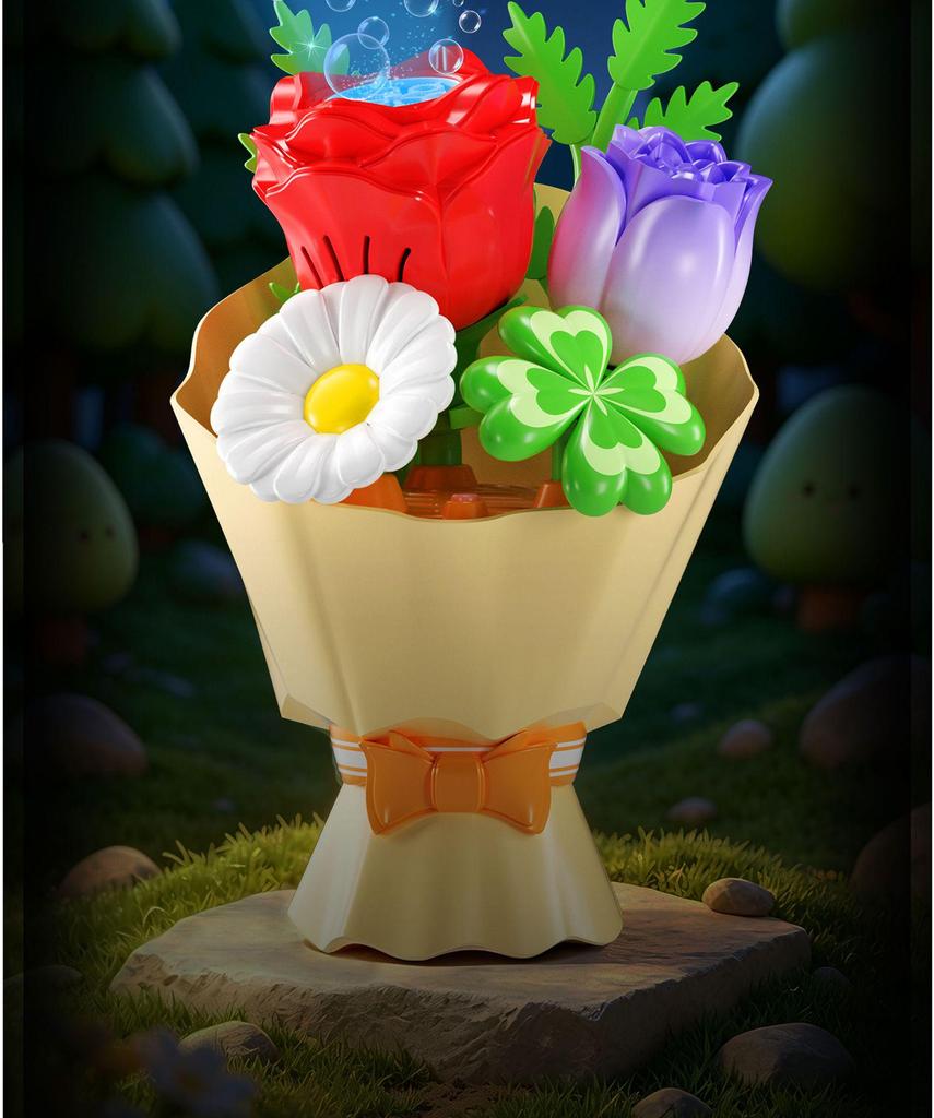 Automatic Flower Bubble Machine with Lights - Cute and Exquisite Children's Toy Gift