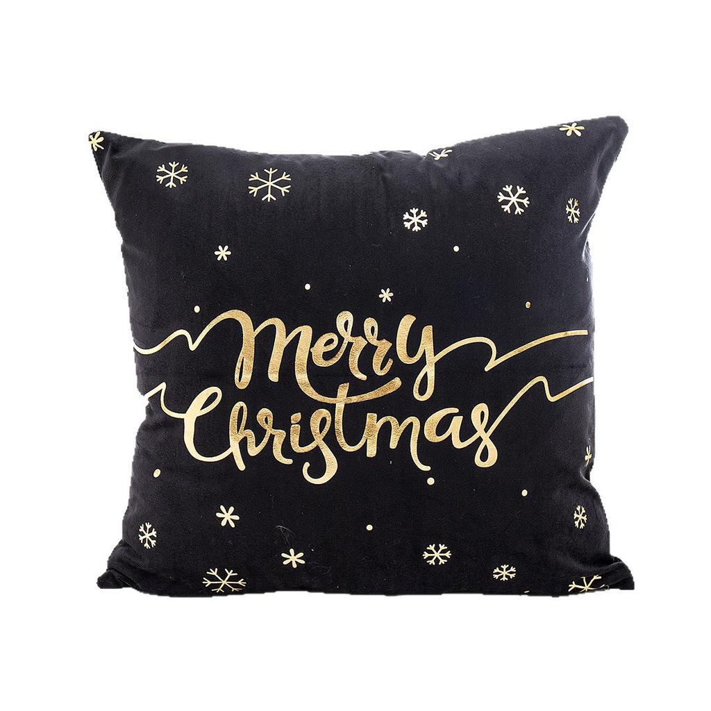 Christmas Atmosphere Bronzing Craftsmanship Festive Feel Pillow Cover Fabric Soft and Comfortable Home Sofa Pillow Bedside Cushion