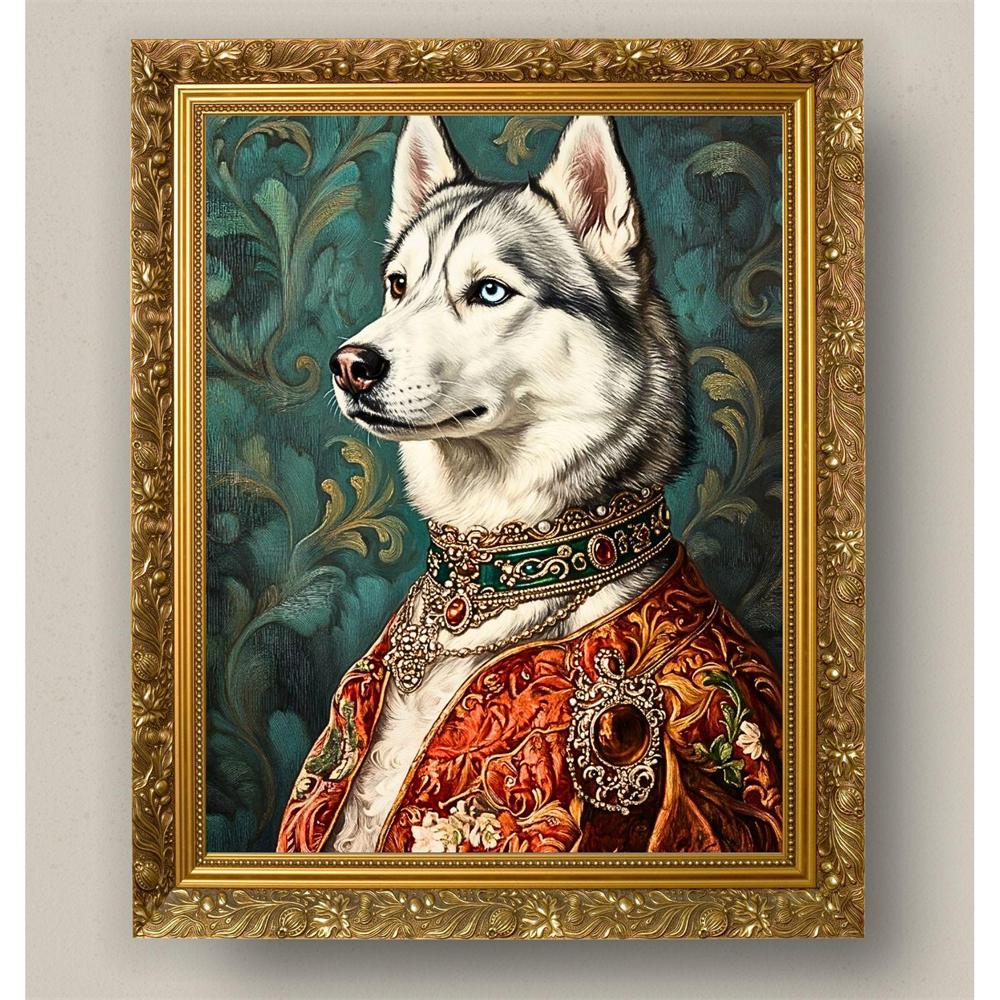 Stampe Floreali Vintage Ritratti di Animali Arte Botanica Cane e Gatto Poster Ritratti di Animali Floreali Vintage Illustrazione di Animali Pittura su Tela
