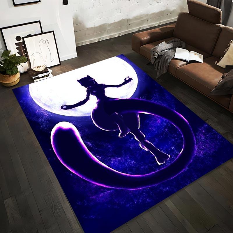 

Purple Galaxy Cat Character Silhouette with Moon Design Carpet Suitable for use as an anti-slip for living room bedroom sofas 40x60cm( 15x23in )