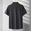 Men's Plus Size Ice Silk Striped Short Sleeve Shirt