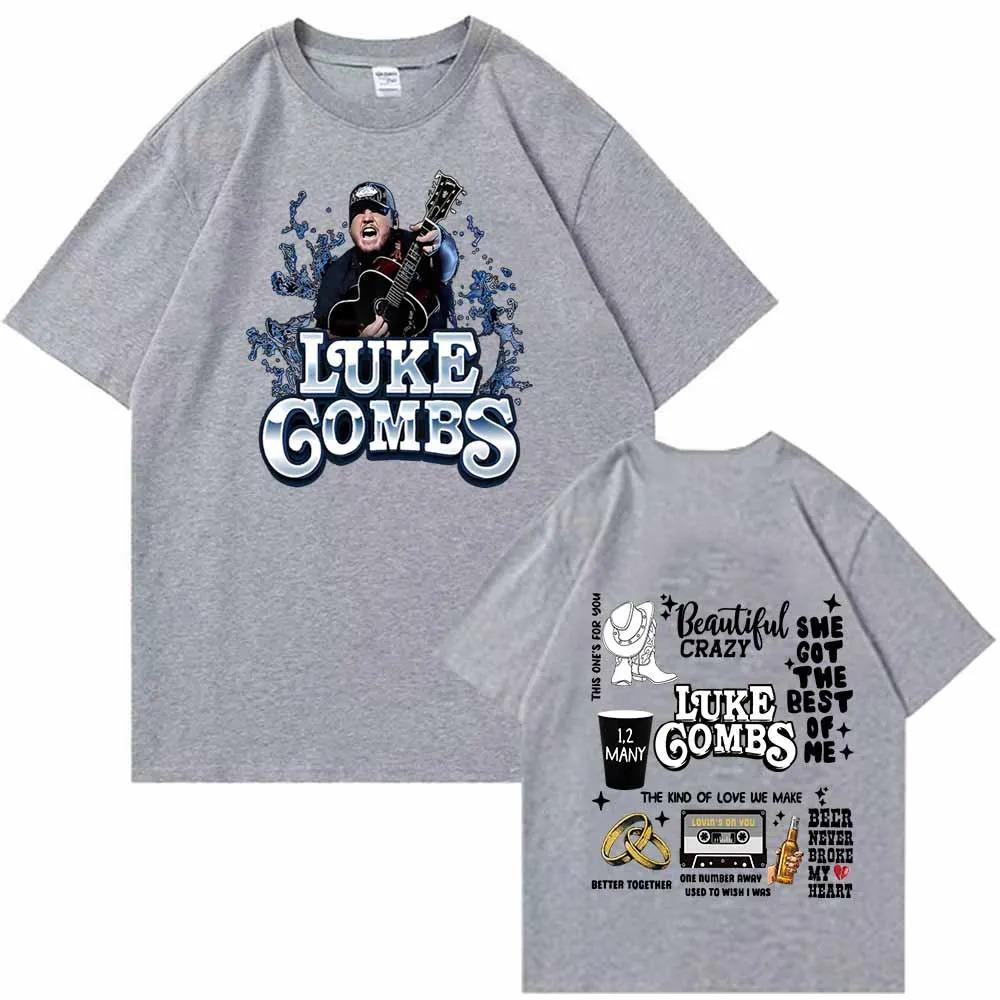 Luke Combs 2026 T-shirt Man Women Harajuku O-neck Summer Casual Shirt Y2k Short Sleeves Classic Streetwear Trendy Cotton
