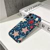 Patriotic Vintage Red White Blue Star Pattern Art Film Aesthetic Protective Shockproof Bumper Case Cover For iPhone 13 14 15 16 17 Pro Max Plus