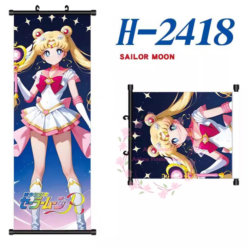 S-Sailor Anime Moon Canvas Scroll Hanging Painting Anime Peripheral Creative Diy Anime Exhibition Wall Painting Poster