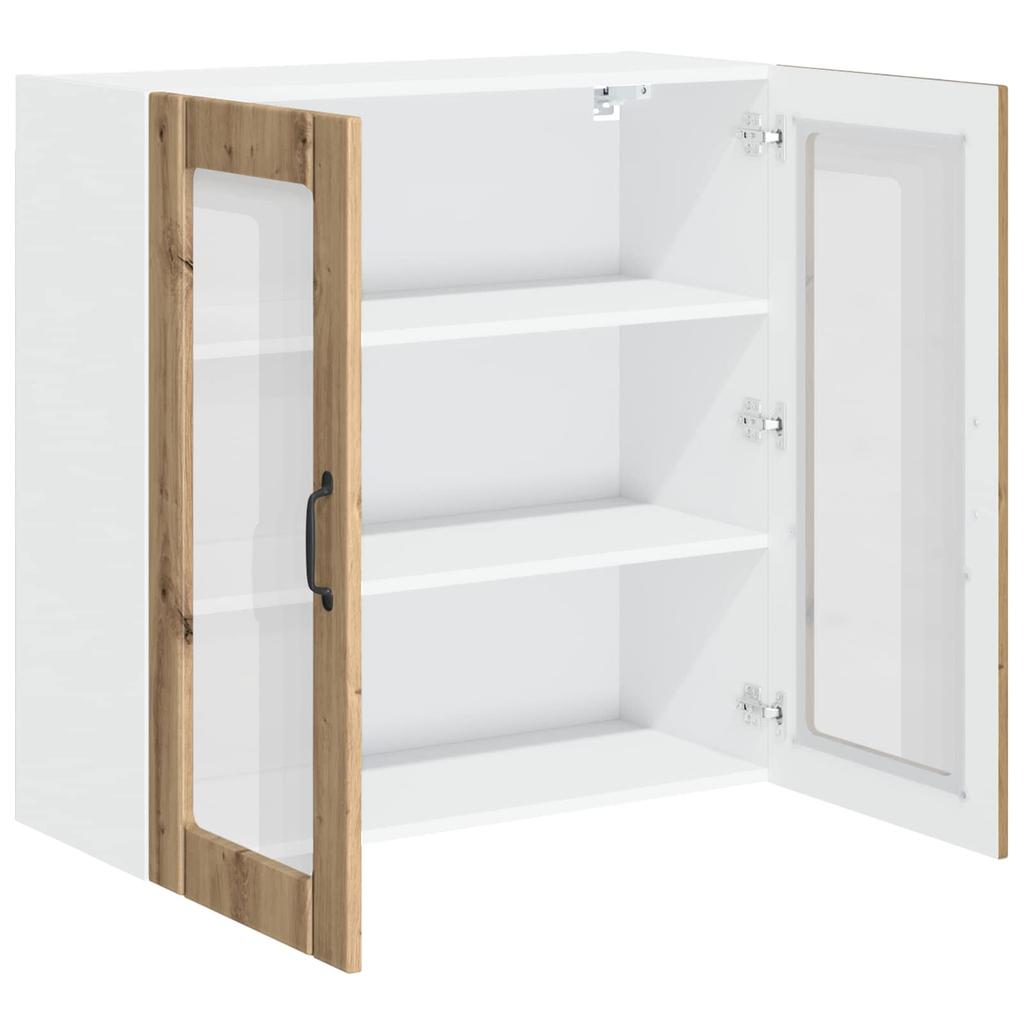 Wall Mounted Glass Cabinet LUCCA Artisan Oak 80 x 31 x 80 cm