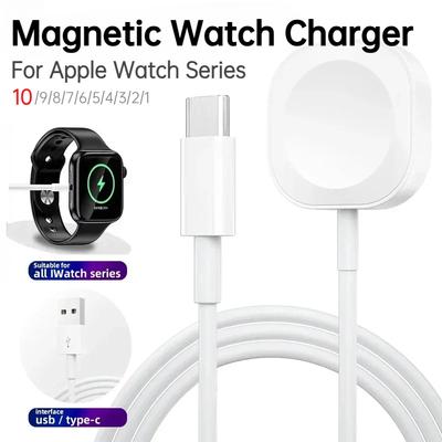 USB Type C Magnetic Wireless Charger for IWatch 10/9/8/7/6/SE USB C Portable Fast Charging Station for Apple Watch Series Ultra