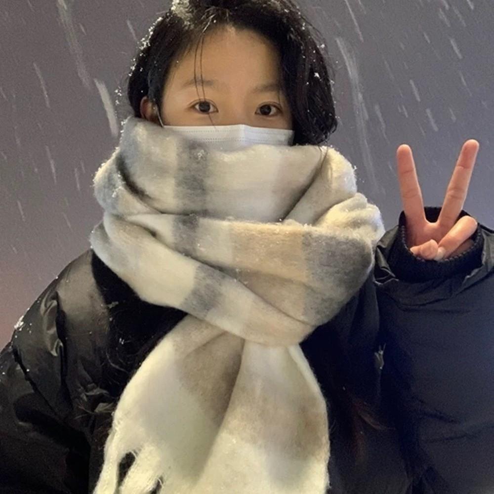 Warm Long Tassel Scarves Mohair Neck Warmer New Shawl Wrap Autumn and Winter