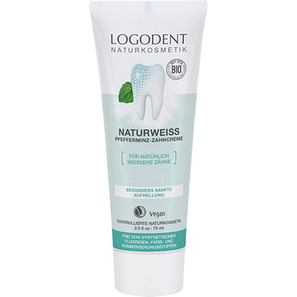 Logona Natural White Toothpaste 75ml Natural Ingredients Fluoride-Free Whitening