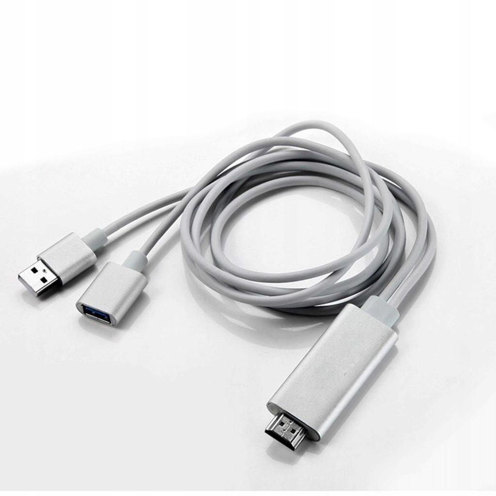 Adapter Kabel Mhl Ios Android Hdmi Tv Wideo Full Hd 1080P Usb-C Lightning