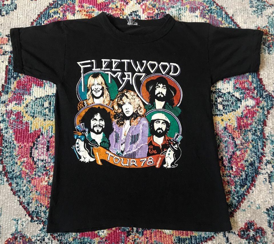 Fleetwood Mac Stevie Nicks Parking Lot Rumours 1978 Black Unisex Tshirt WA2738 S