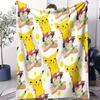AllGeneration Starter Pokemon Themed Cute Fleece Throw Blanket Gift Winter Warm Blanket for Living Room Sofa Bed Camping Trip