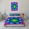 3-teiliges Bettwäsche-Set mit Regenbogen-Farbverlauf und Mandala-Blumen-Druck. Exquisites dreiteiliges Bettwäsche-Set Geschenk für Kinder und Erwachsene
