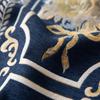 Embroidery Luxury Table Runner, Long Blue Dining Table Runner, Elegant Jacquard Dresser Scarf with Multi-Tassels for Dining Room Party Banquet Table