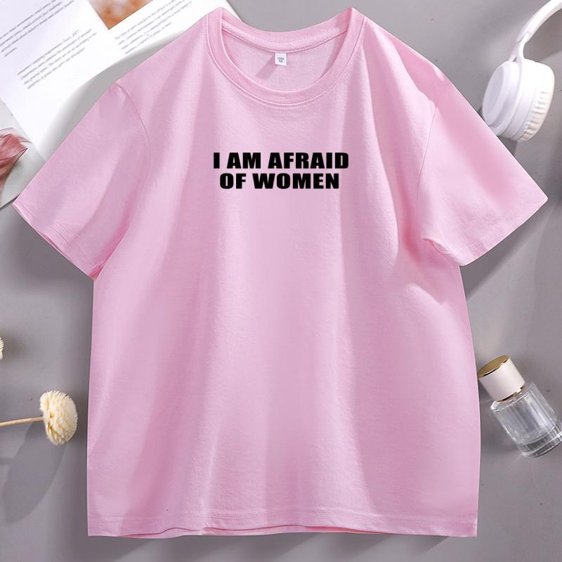 Ich habe Angst vor Frauen T-Shirts Lässig Baumwolle Kurzarm Rundhalsausschnitt T-Shirt Unisex Ehemann T-Shirt Weich Atmungsaktiv Lässige Kleidung Oberteile