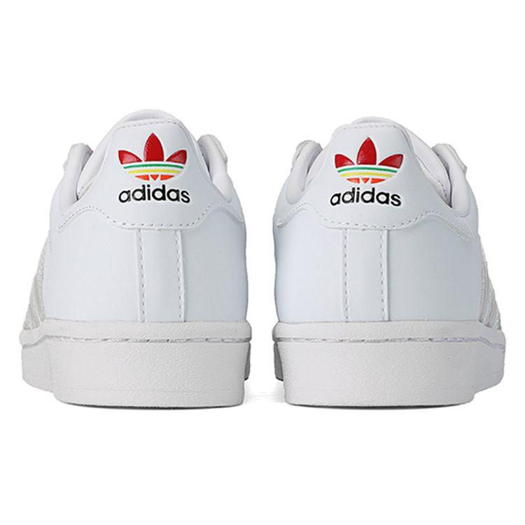 Adidas Originals Superstar Durable Lightweight Low-Top Skate Shoes Unisex Sneakers White Red Black FZ2822