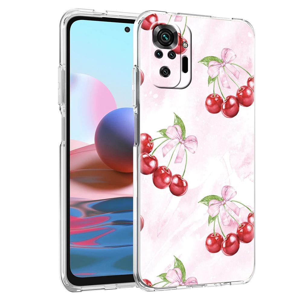 Cute Cherry Bow Phone Case For Xiaomi Redmi Note 14 13 12 5G 9S 9 10 11 Pro Plus 4G 9T 14C 13C 12C 10C 9C 9A Clear Cover