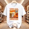 Tummy Ache Survivor Cat Funny Retro Casual Round Neck Pure Cotton Shortsleeved Tshirt Unisexs Summer Fashion Trend Breathable Top