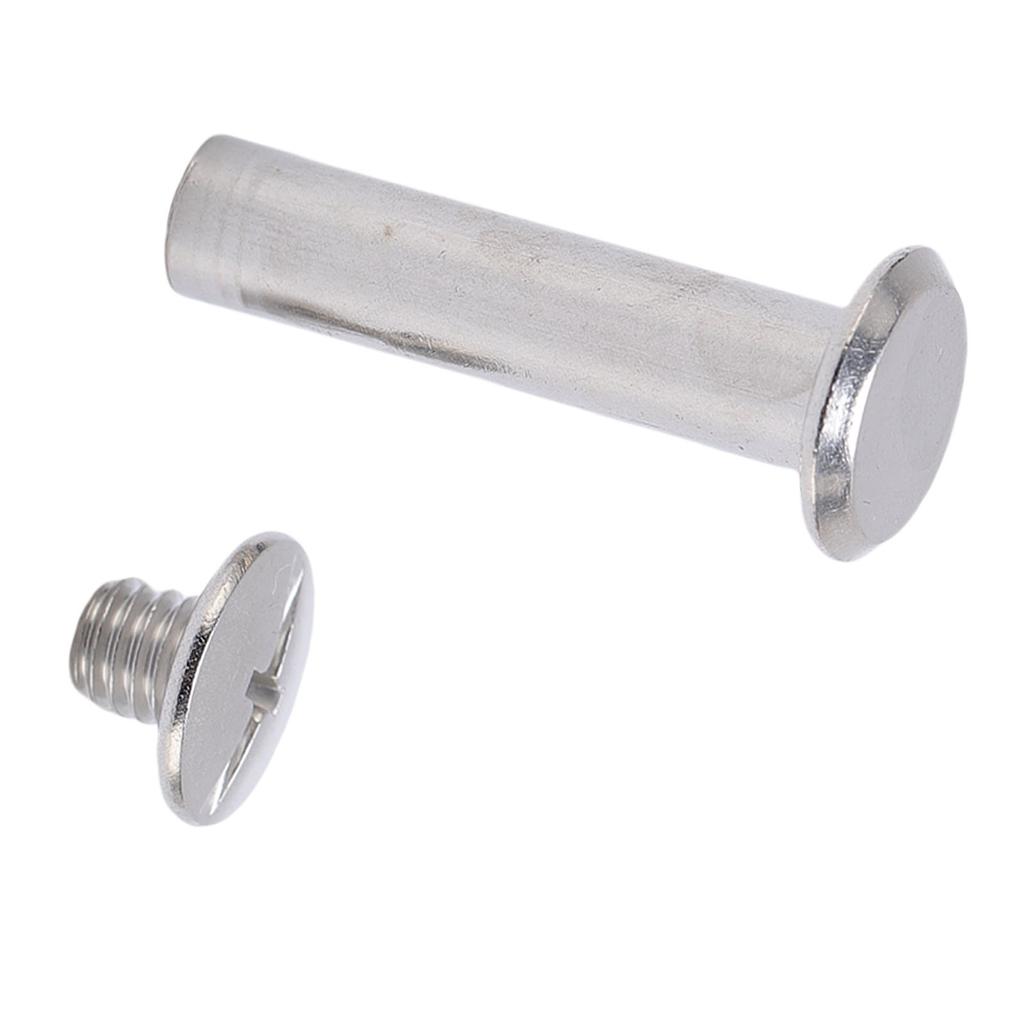 50 Pairs M5 Rivet Stud Set Stainless Steel Flat Round Head Double Cap Tubular Rivets for Clothing PU Leather