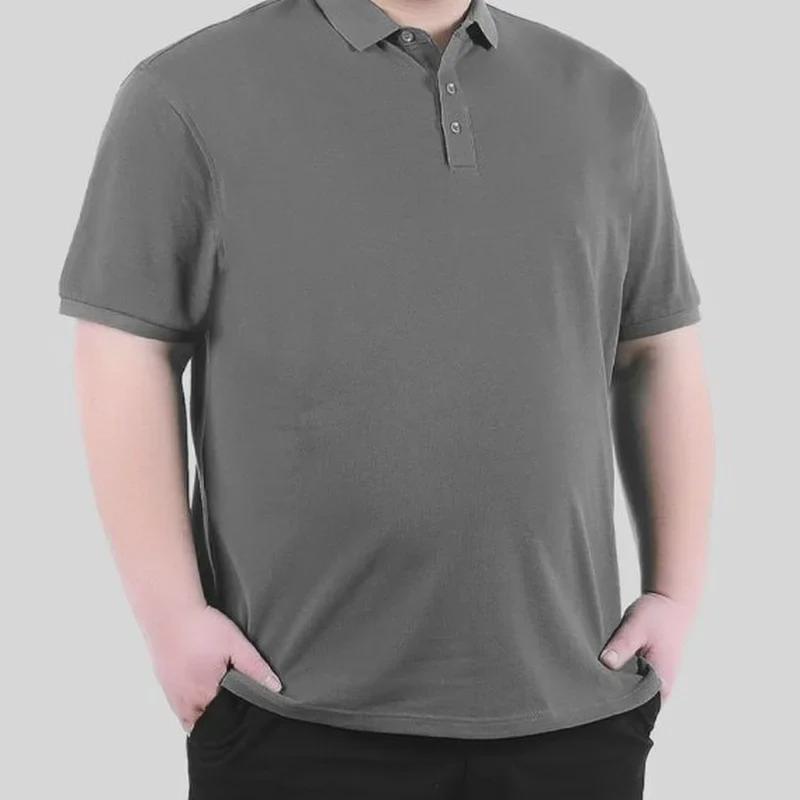 Men's Loose Thin Plus Size Polo Shirt Short Sleeved Lapel Business Top