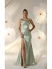 Elegant Women's One-Shoulder Spaghetti Strap Long Evening Gown