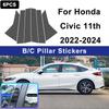 For Honda Civic 11th -2024 Window B C Pillar Post Cover Trim Stickers Door Column Decorative Exterior Accessories