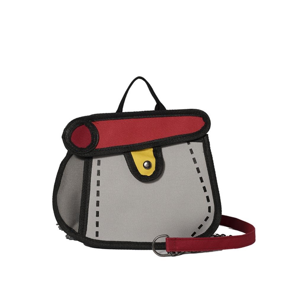 

Canvas Comic Crossbody Bag 2D Anime Line Painting Messenger Bag Chain Shoulder Bag Students красный