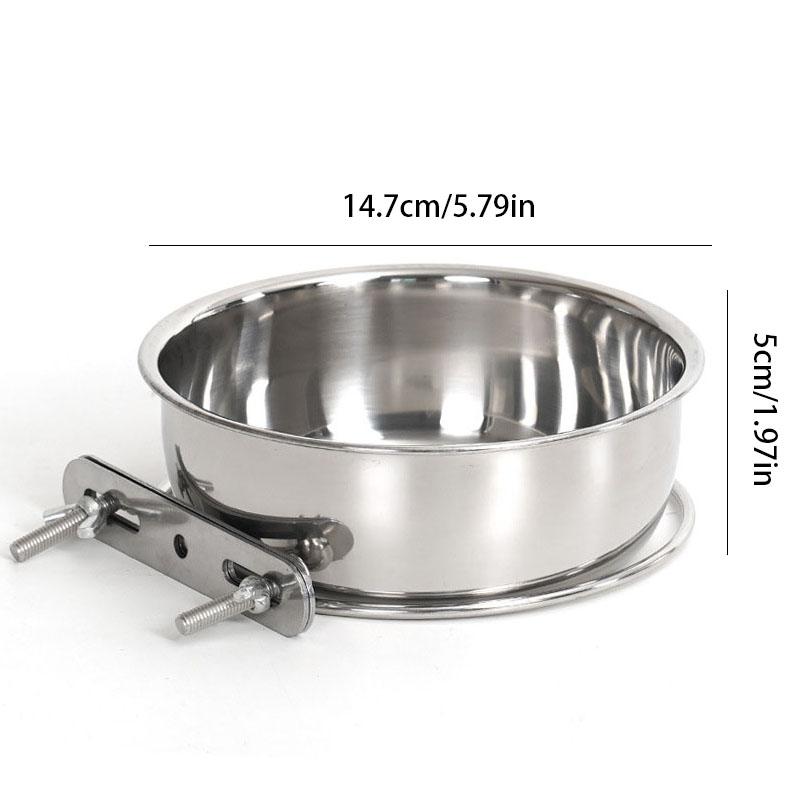 

Stainless Steel Double Screw Anti-knock Hanging Fixed Pet Bowl Cat and Dog Drinking Bowl Thickened Bowl Cat Food Bowl