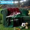 Custom Name Fluminense Club Crest Flannel Blanket, Use for Birthday/Holiday Gift, Soft Blanket for Sofa/Bed/Camping/Office, Home Decor