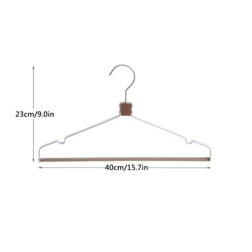 5 Premium Wood Skirt Hangers with Adjustable Clips, Coat Hangers (Black)