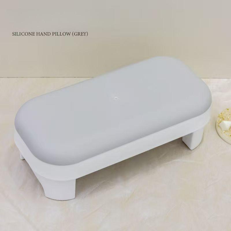 

1pc Russian-Style Minimalist Silicone Nail Art Pillowcase/Cushion, Leather, Stain-Resistant, Removable and Reusable. серый