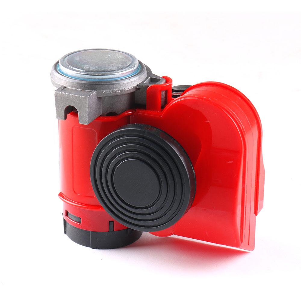 12V 115dB Red Snail Compact Air Horn Air Car Truck Multi-tone & Claxon Horns 450Hz for Cars Vehicles Motorcycle Boat RV