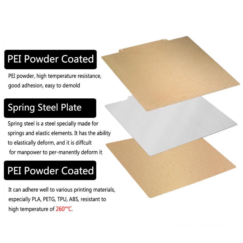 PEI Build Plate Flexible Spring Steel Sheet Removable Bed 3D Printer for Anycubic Kobra 2 Pro/Neo/Plus, Kobra 3/3Combo, S1 Combo