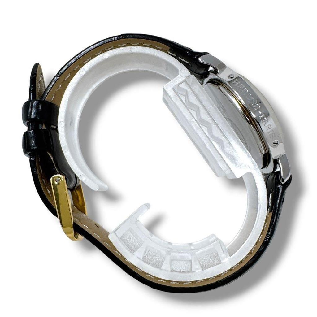 Used Hermes Clipper Combination Leather Belt Boys Men Women Watch HERMES Leather Belt White Dial Silver