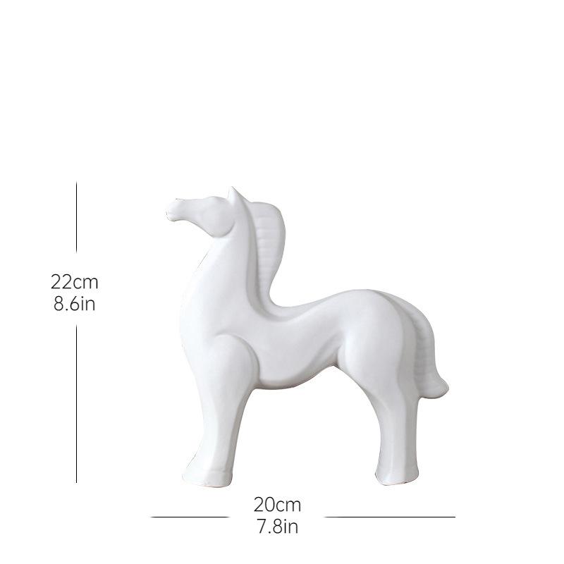 

Creative Statues White Horse ceramic Sculpture Crafts Ornaments Desk Decor Minimalist Horse Statue Room Aesthetic Decor Figurine