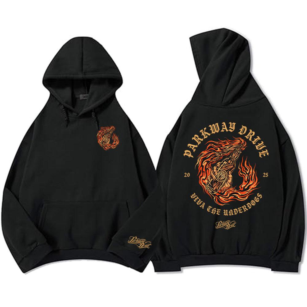 Skeleton Lighthouse Pullover Hoodie Parkway Drive Rock Band Fashion Sweatshirts Long Sleeve Winter Fleece Men Clothing