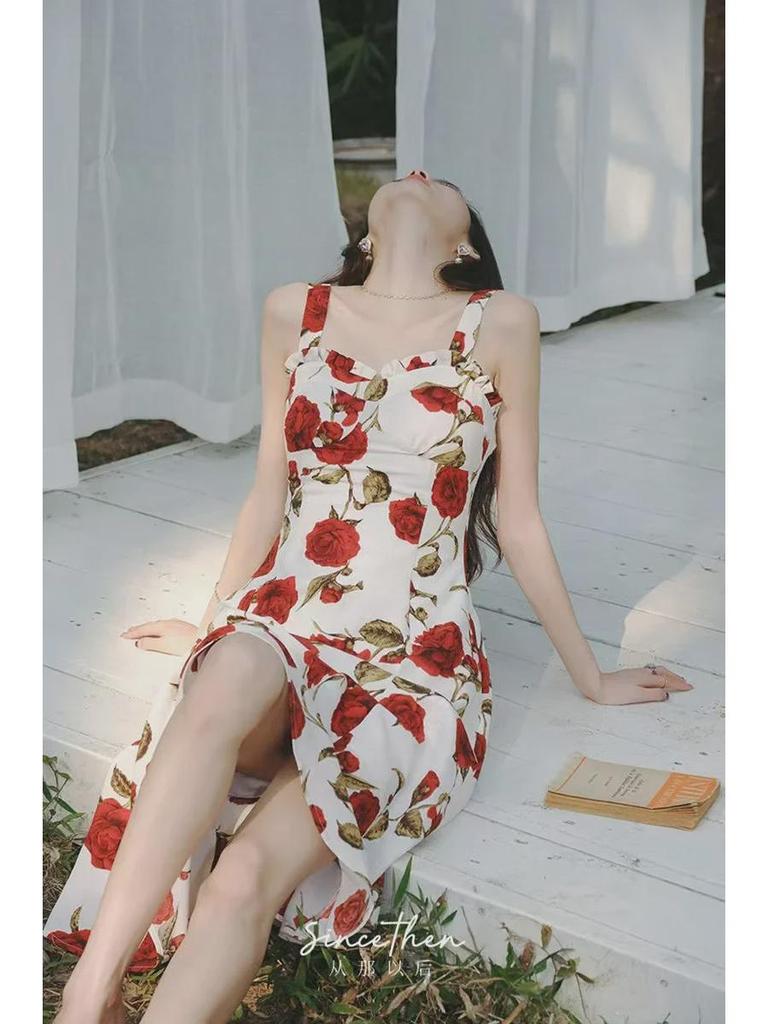 2023 Summer Thai Spaghetti Strap Dress for Seaside Vacation in Yunnan, Sanya, and Xishuangbanna