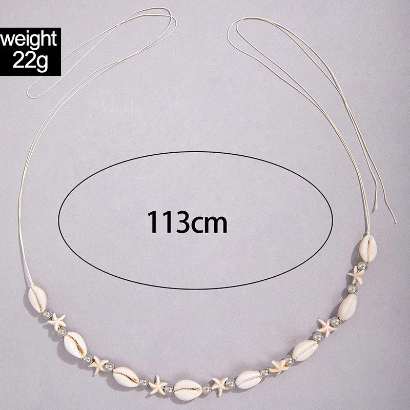 

Sexy Personality White Starfish Shell Silver Round Bead Waist Chain for Women Summer Beach Bikini Jeans Charm Body Jewelry Gifts белый