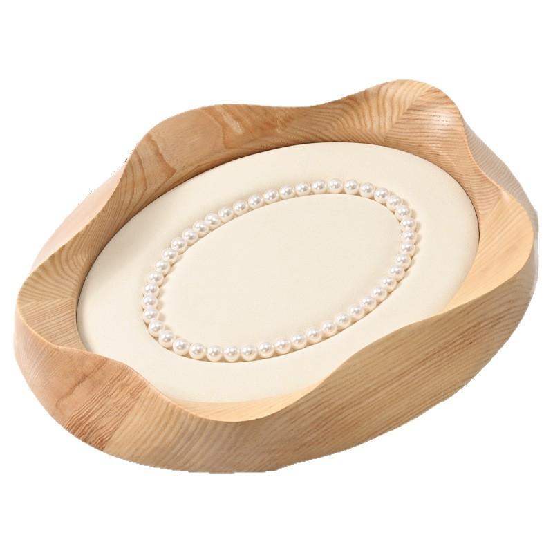 Solid Wood Pearl Jewelry Display Tray, Ring Necklace Earring Organizer, Bracelet Jewelry Exhibition Props