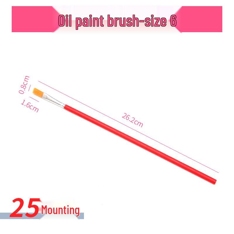 Nylon Flat Paintbrush Set for Oil, Gouache, Watercolor & Calligraphy